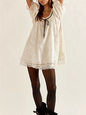Free people Women's Juno Short Puff-Sleeve Mini Dress, S